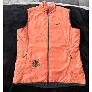 Nike Chicago Blackhawks Reversible Puffer Vest Orange / Gray Ombré